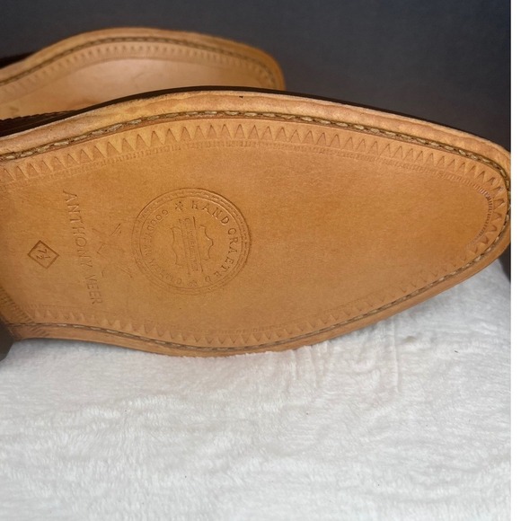 Anthony Veer Handcrafted Black Leather Wingtip Oxford Dress Shoes - Picture 8 of 8